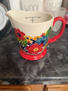 The Pioneer Woman Red Floral Ceramic Measuring Pitcher